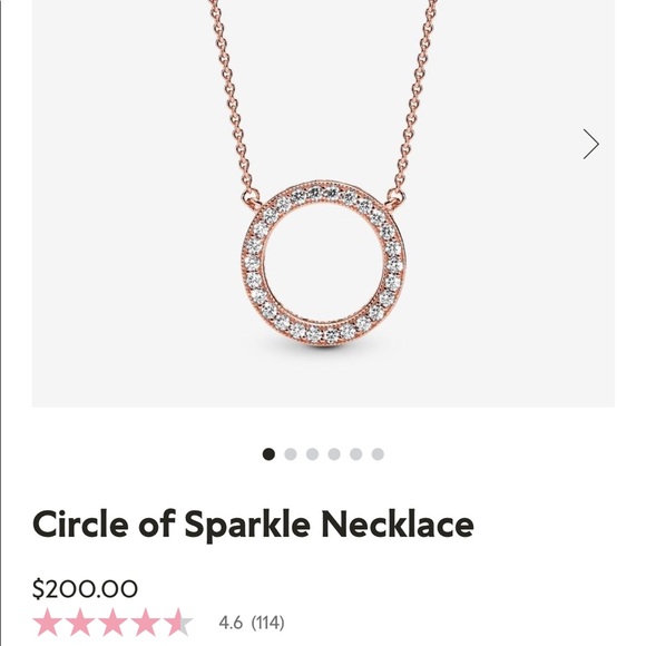 NWOT Pandora: Circle of Sparkle Necklace - Picture 6 of 8